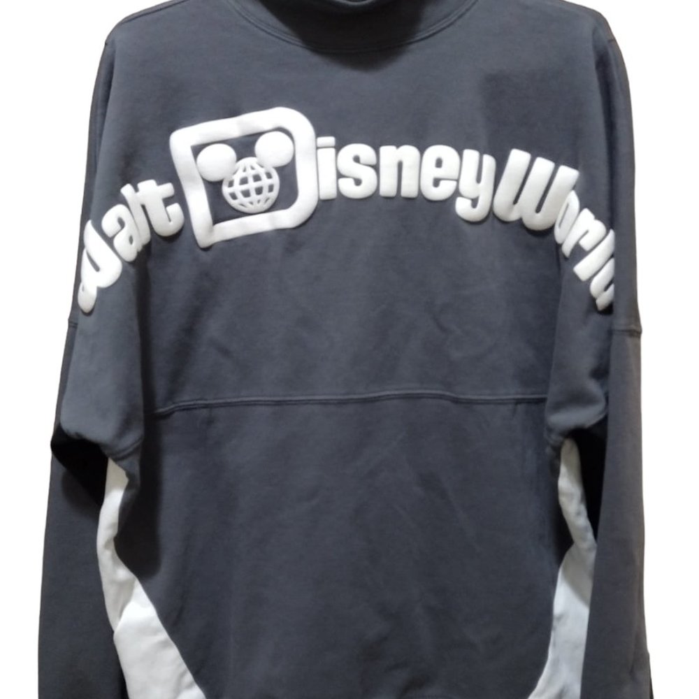 Disney Parks Walt Disney World Gray Zip Track Jacket Spirit Jersey Sz L - Picture 2 of 11